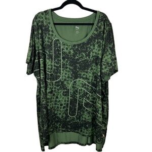 Nola Activewear Workout Green Black Short Sleeve Tee 4X